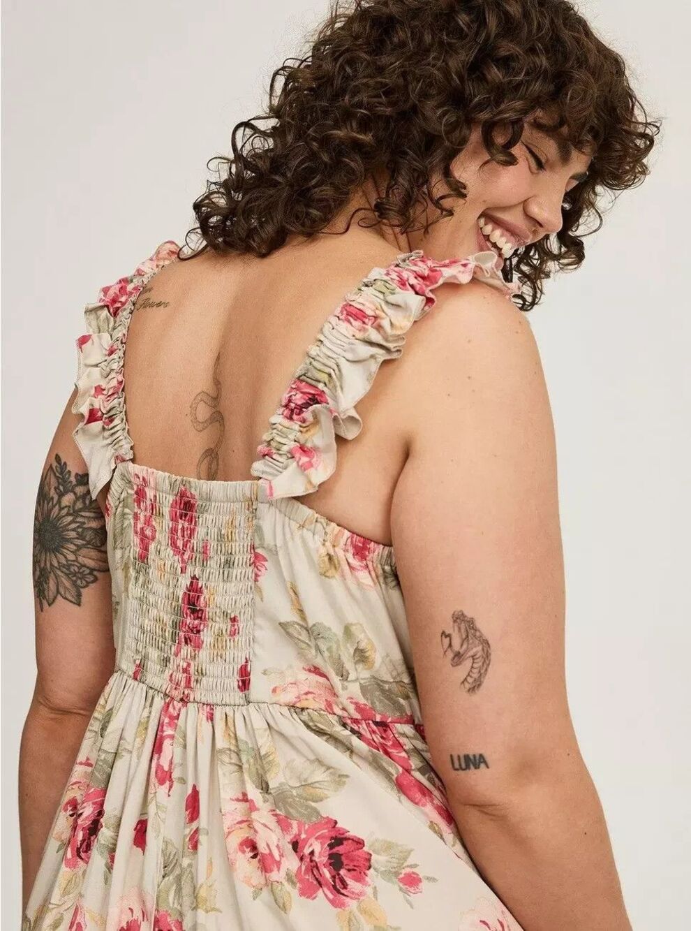 Torrid Maxi Challis Ruffle Strap Tiered Dress Plus Size 11x  Boho floral NWT BM - Picture 4 of 6